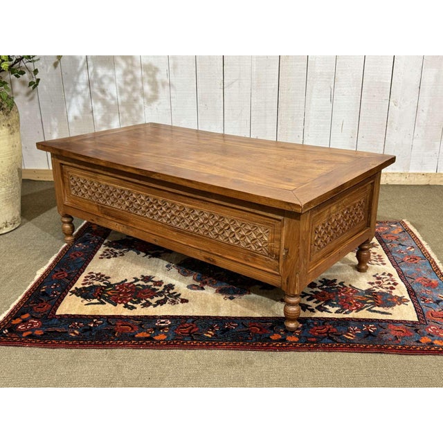 Vintage Indian Teak Coffee Table, 1970s For Sale - Image 11 of 16