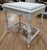 Early 20th century Hardwood Jacobean Console Table With White Distressed Painted Finish. Could also be used as a desk....