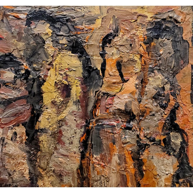 Molly F. Crowd of Women in Abstract -1962 Oil Painting For Sale - Image 4 of 10