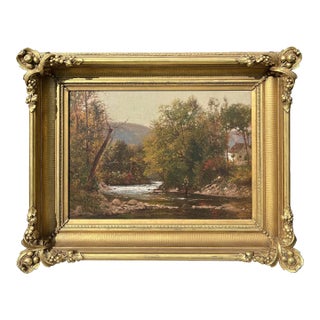 Trout Fishing Oil Painting, 1871 For Sale
