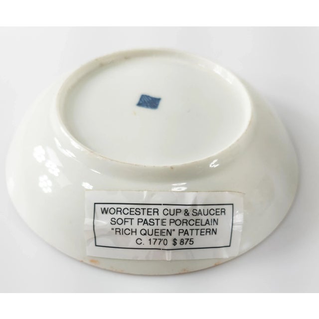 Blue English Royal Worcester "Rich Queen" Teacup & Saucer For Sale - Image 8 of 13