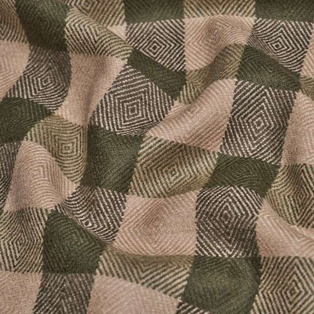 Schumacher Sample - Schumacher Galt Wool Check Fabric In Hunter For Sale - Image 4 of 5