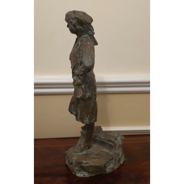 20th Century School Brutalist Bronze Sculpture of Standing Woman, Signed For Sale In Washington DC - Image 6 of 9