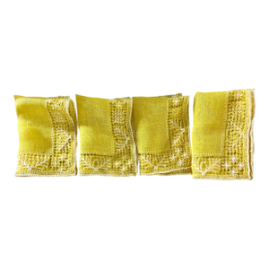 Vintage the Irish Linen Shop LTD Luxury Tablelinen Placemat & Doily or Napkins Made in Italy Set of 4 Pieces 100% Linen and Lace