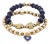 Deep Love Blue Crystal & Heart Charm Gold Bracelet Set For Sale