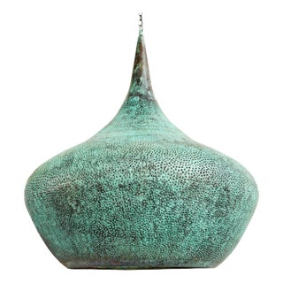 Copper Rain Drop Pendant Light Large For Sale