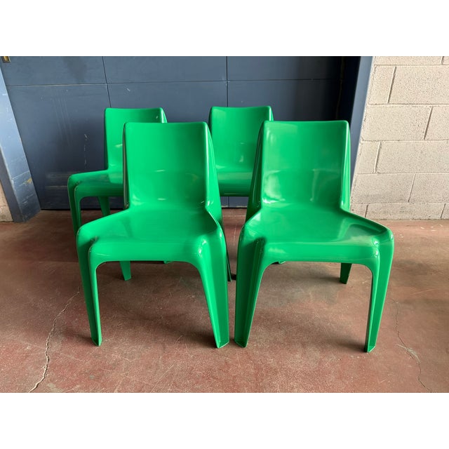 Vintage BA1171 Chairs in Green by Helmut Bätzner for Bofinger, 1970s, Set of 4 For Sale - Image 10 of 10