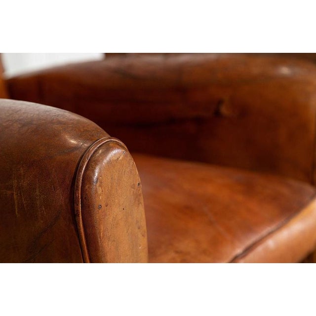 English Tan Leather Club Armchairs, 1920, Set of 2 For Sale - Image 14 of 17