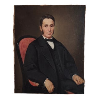 S. Peyret, Portrait of a Man, 1872, Oil on Canvas For Sale