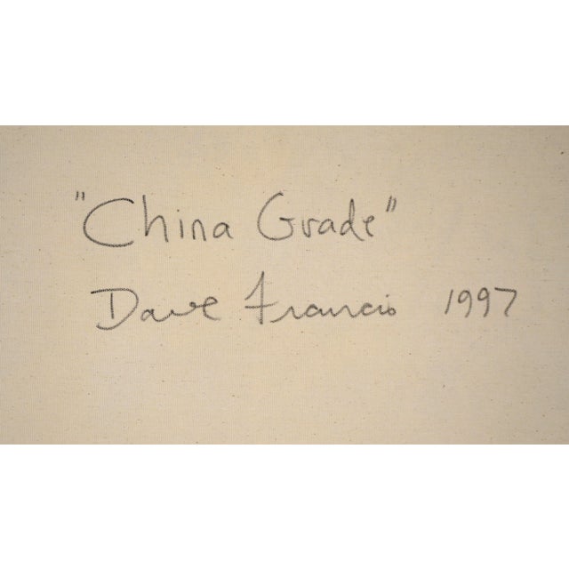 White "China Grade" Textured Expressionist Composition in Acrylic on Canvas by Charles David Francis For Sale - Image 8 of 9