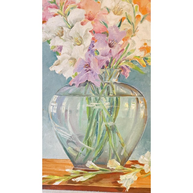 Mid 20th Century Mid 20th Century Mid Century Floral Still Life of Gladiolus Signed J. A. McVey For Sale - Image 5 of 7