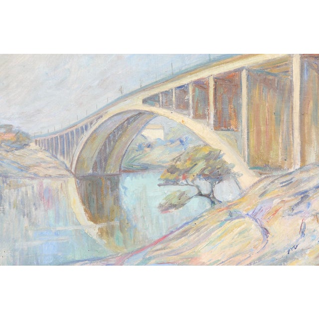 Swedish Painting of Bridge Over Water, 1950 For Sale - Image 9 of 12