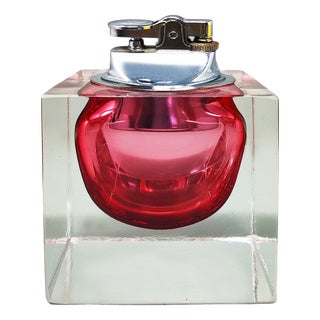 Vintage Italian Murano Sommerso Glass Table Lighter by Flavio Poli, 1960s For Sale