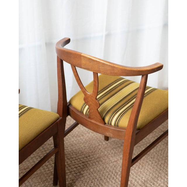 1970s Danish Wood and Wool Dining Chairs - Set of 4 For Sale - Image 15 of 16