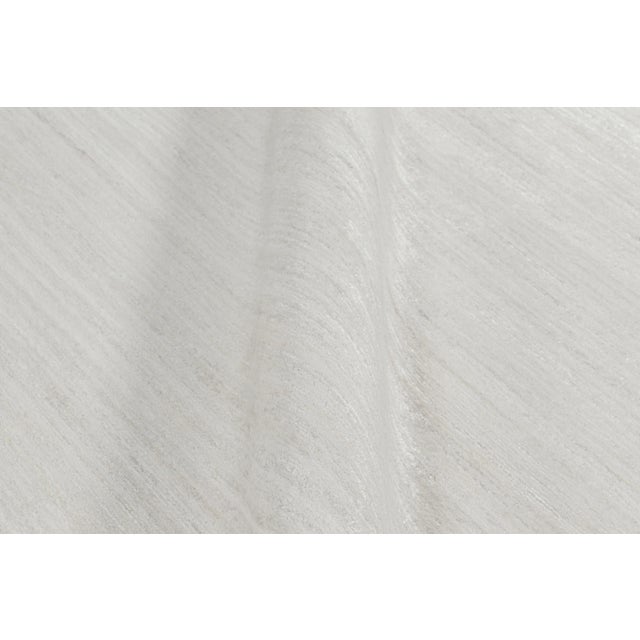 Textile Rug & Kilim’s Oversized Textural Square Rug In Solid White and Gray Striae - 12x16 For Sale - Image 7 of 8