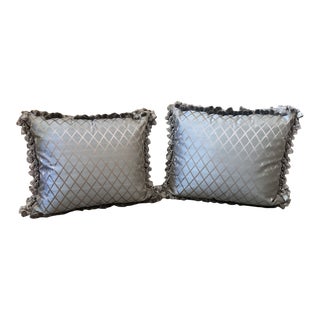 2000s Luxury Silk Pillows- a Pair For Sale