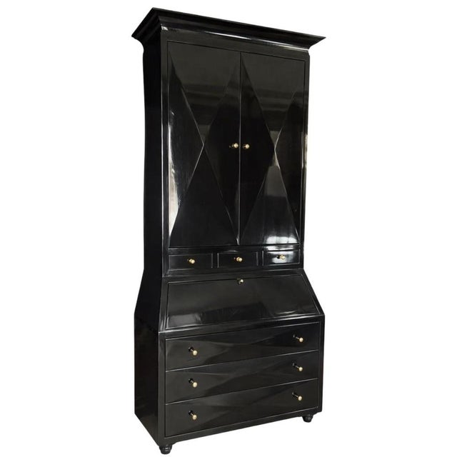 Metal One-Off Lacquered Secretaire by Jean-Rémy Couradette For Sale - Image 7 of 8