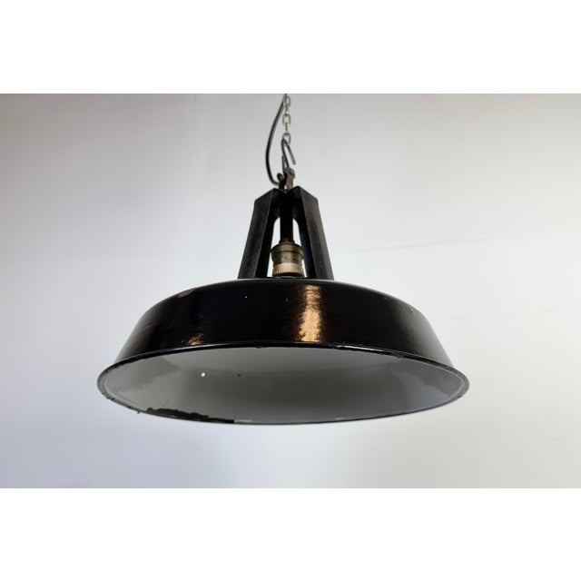 French Industrial Black Enamel Pendant Lamp from Mazda, 1960s For Sale - Image 6 of 18