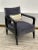 Art Deco Style Black Ebony Finish and Grey Cotton Velvet Atena Armchair by Casa Botelho For Sale - Image 6 of 11