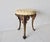 Cream Mid 20th Century Victorian Style Cast Iron Upholstered Stool Vintage Mid-Century For Sale - Image 8 of 12