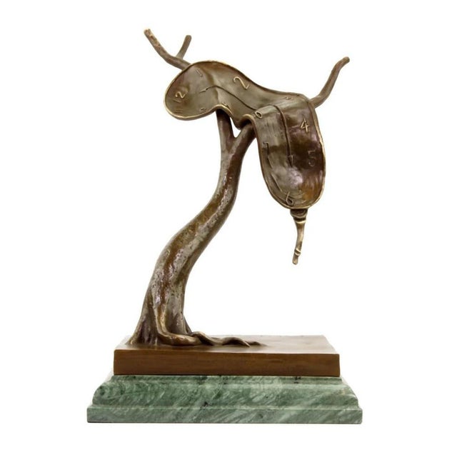 2020s After Salvador Dalí, Sculpture of Melting Clock, 2025, Bronze on Marble Base For Sale - Image 5 of 13