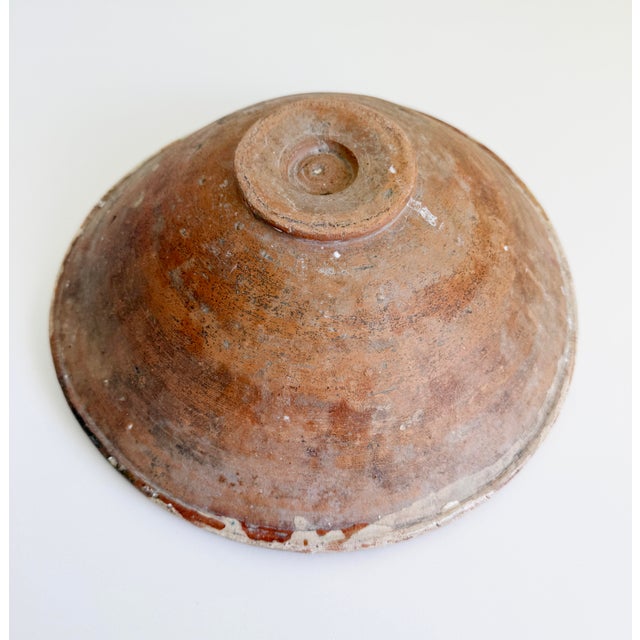 19th Century Slipware Bowl With Hand-Painted Vine Motif For Sale - Image 13 of 13