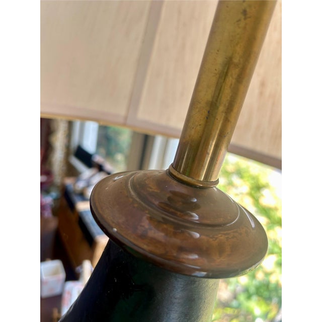 James Mont Large Mid-Century Chalkware Ebony Lamp For Sale - Image 4 of 11