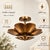 Metal Handmade Brass Lotus Ceiling Light, Floral Scalloped Fixture, Antique Finish For Sale - Image 7 of 10