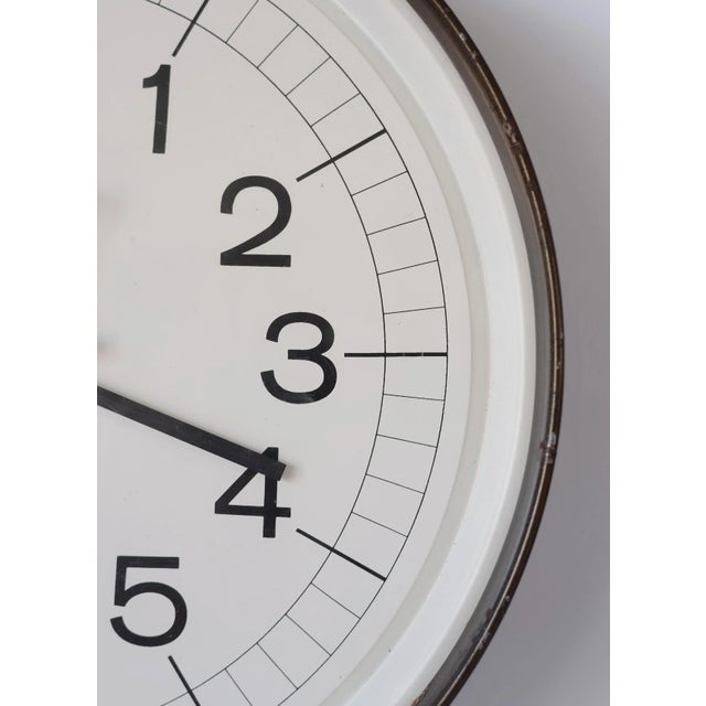 1950s 1950s Large Industrial Mid-Century Modern Howard Miller Metal School Clock For Sale - Image 5 of 13