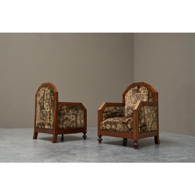 1920s Set of Art Deco Armchairs in Wood and Tapisserie, 1920s For Sale - Image 5 of 15