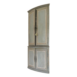 Antique French Painted Corner Cabinet For Sale