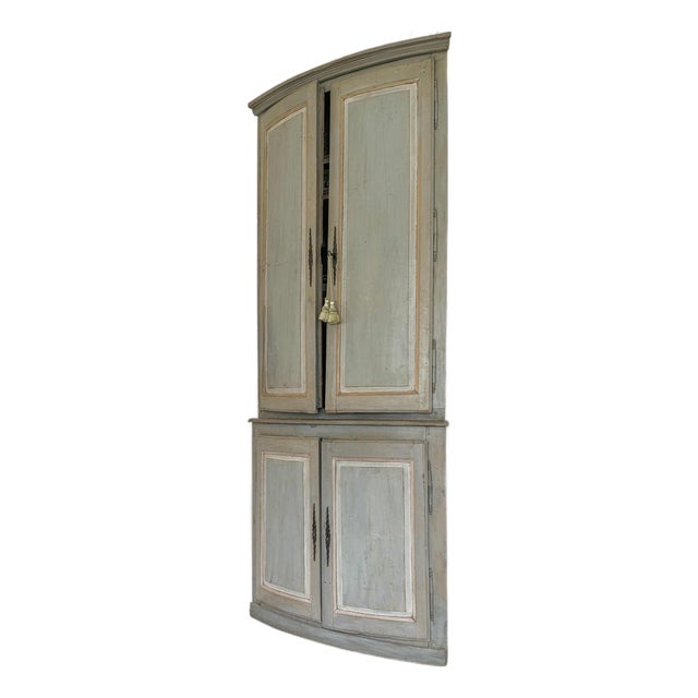 Antique French Painted Corner Cabinet For Sale