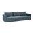 Boho Chic Willow Misty Blue with Pale Blue Piping Modular Performance Velvet Sofa For Sale - Image 3 of 8
