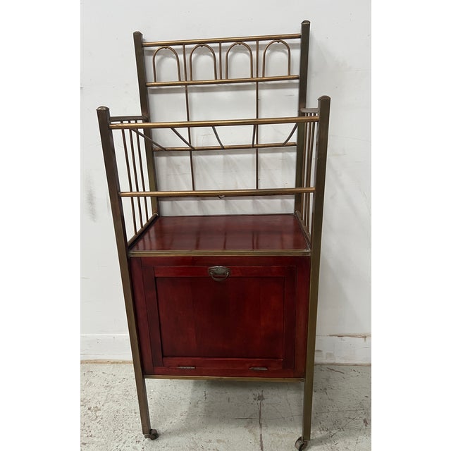 Rolling Bar in Brass and Gilded Wood For Sale - Image 15 of 15