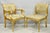 Neoclassical Regency Style Gold Carved Wood Dining Room Chairs - Set of 10 (Made in Spain). Set includes (8) side chairs,...