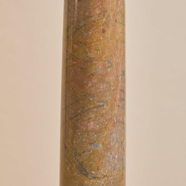 19th Century French Rouge + Ochre Marble Pedestal For Sale - Image 4 of 9