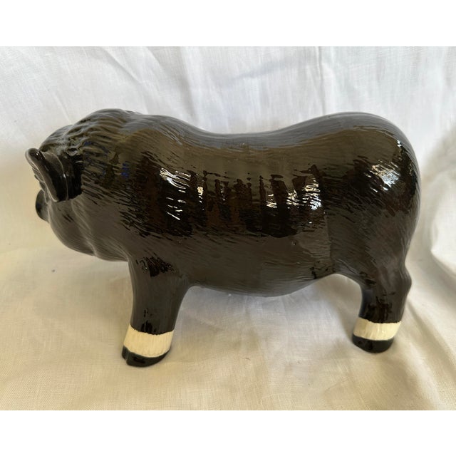 Ceramic Vintage Sittre Prod. Inc Black Ceramic Pig Figure For Sale - Image 7 of 9