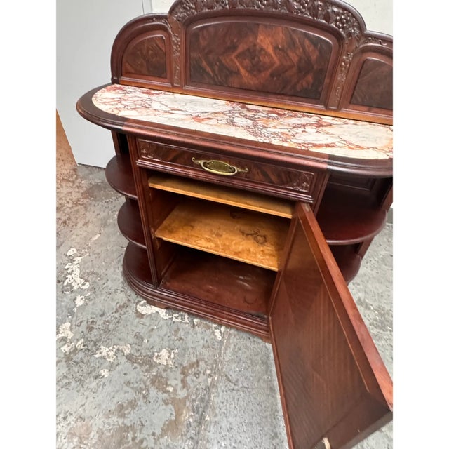 Louis Majorelle Louis-Jean-Sylvestre Majorelle Art Nouveau Marble Top Sideboard/Cabinet, 19th Century For Sale - Image 4 of 13
