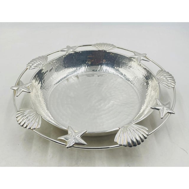 1980s 1980s Emilia Castillo Taxco “El Mar” Silver Plate Shell & Starfish Centerpiece Bowl For Sale - Image 5 of 18