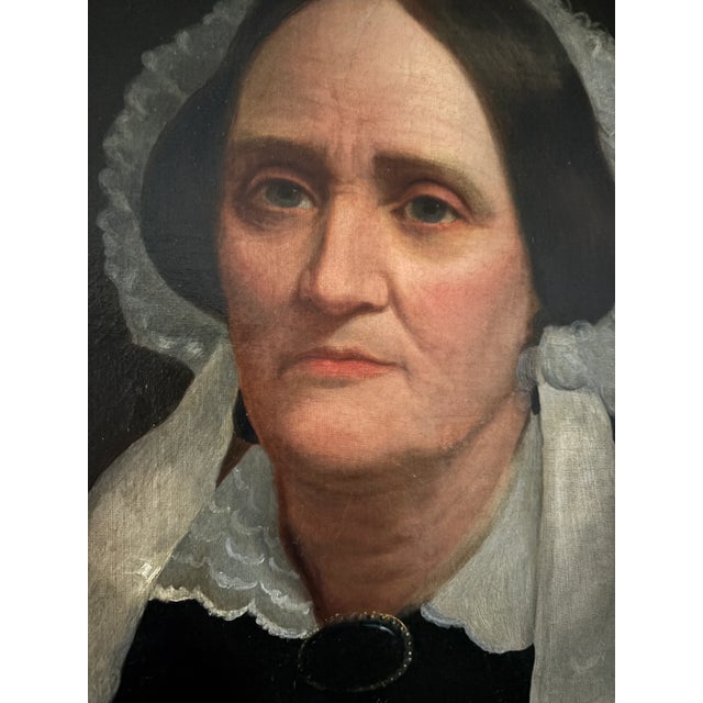 Original 19th Century American Oval Oil Portrait Painting For Sale - Image 9 of 12