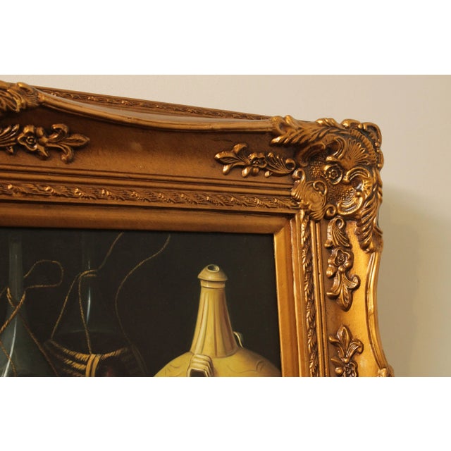 Graceful Art Framed Still Life Oil Painting on Canvas For Sale - Image 10 of 13