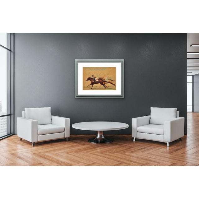 John Rattenbury Skeaping, Into the Final Furlong, 1965, Pastel Drawing, Framed For Sale - Image 17 of 18