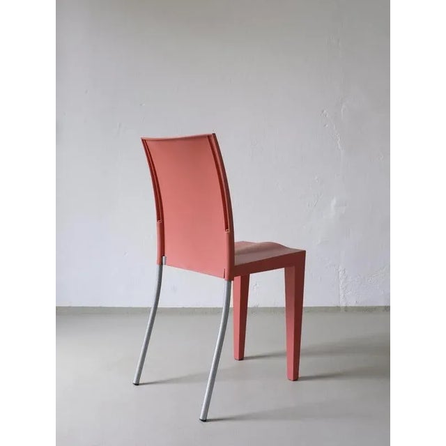 Coral Pink Miss Global Chairs by Philippe Starck, 1990s, Set of 4 For Sale - Image 6 of 11