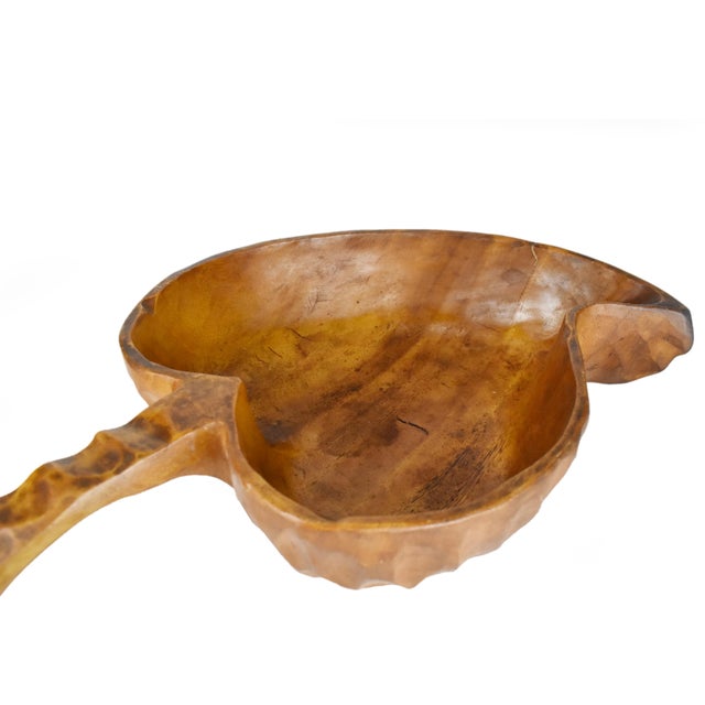 Mid 20th Century Mid 20th Century Hand Carved Solid Wood Large Size Leaf Shaped Bowl For Sale - Image 5 of 12