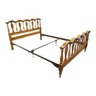 Drew Furniture Walnut Italian Provincial Queen Size Bed 8096 For Sale