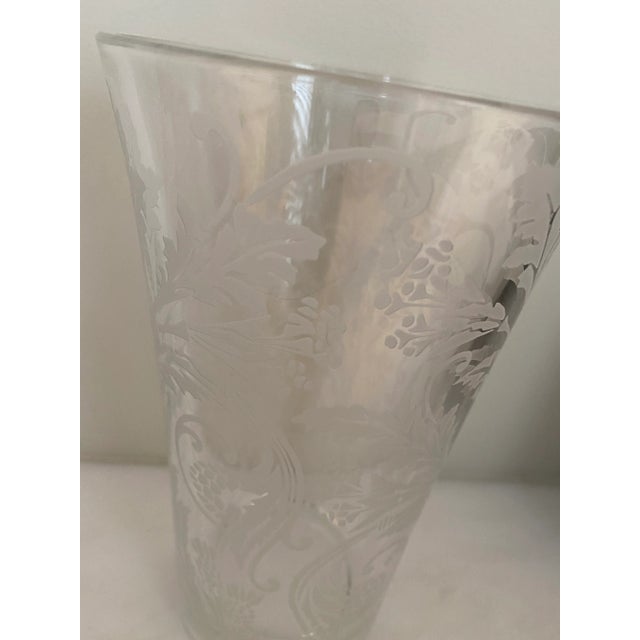 Christofle Christofle "Marly" Hand Etched Crystal Vase For Sale - Image 4 of 5