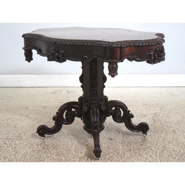 Age: c1860-1890 Details: Ornate Carved Details Turtle Shape Marble Insert Top High Quality Construction Offered @ Fraction...