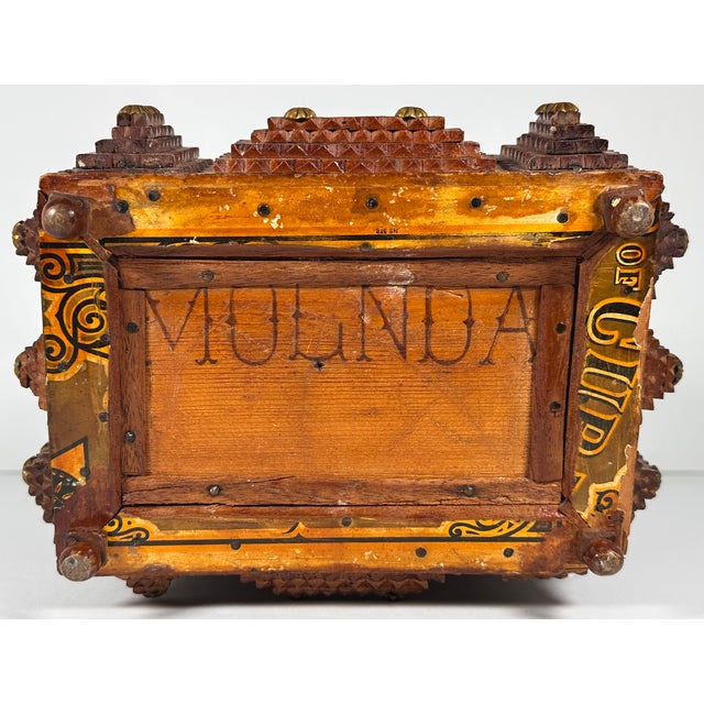 Antique Folk Tramp Art Box For Sale - Image 11 of 17