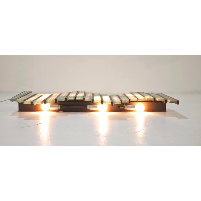 Mid-Century Modern Glass and Wood Wall Lamp by Biancardi and Jordan Arte for Poliarte Italia, 1970s For Sale - Image 6 of 18