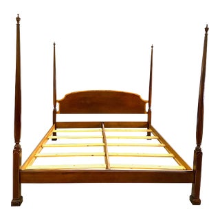 Vintage Mahogany King Size Tall Poster Bed For Sale